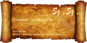 Szeder Szabolcs névjegykártya